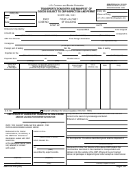CBP Form 7512 Transportation Entry and Manifest of Goods Subject to CBP Inspection and Permit