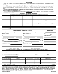 CBP Form 7512 Transportation Entry and Manifest of Goods Subject to CBP Inspection and Permit, Page 2