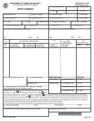 CBP Form 7501 Entry Summary With Continuation Sheets