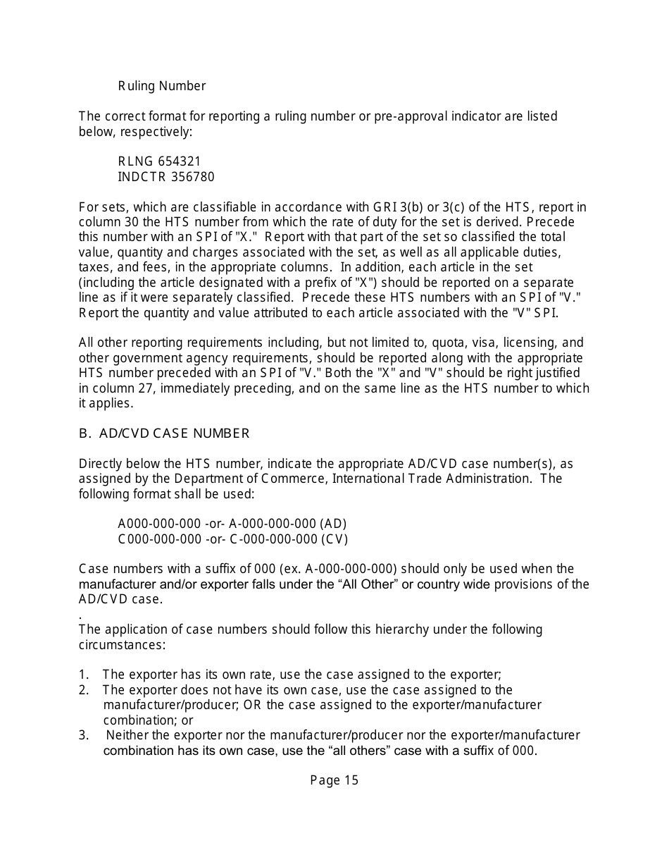 Instructions for CBP Form 7501 Entry Summary, Page 15