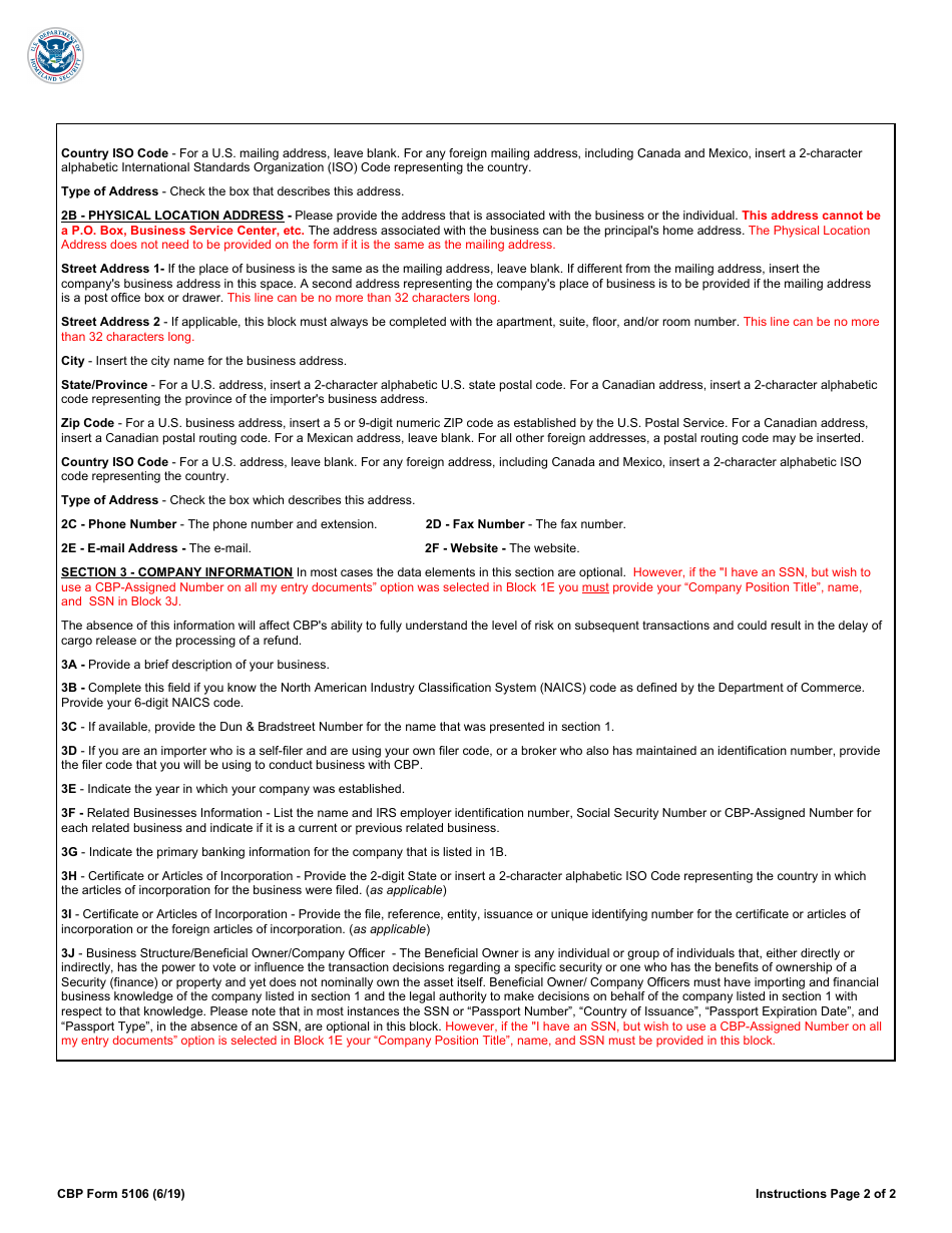 CBP Form 5106 - Fill Out, Sign Online and Download Fillable PDF ...