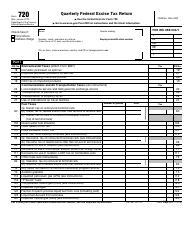 Document preview: IRS Form 720 Quarterly Federal Excise Tax Return