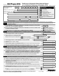 Document preview: IRS Formulario 940-PR Planilla Para La Declaracion Federal Anual Del Patrono De La Contribucion Federal Para El Desempleo (Futa) (Puerto Rican Spanish)