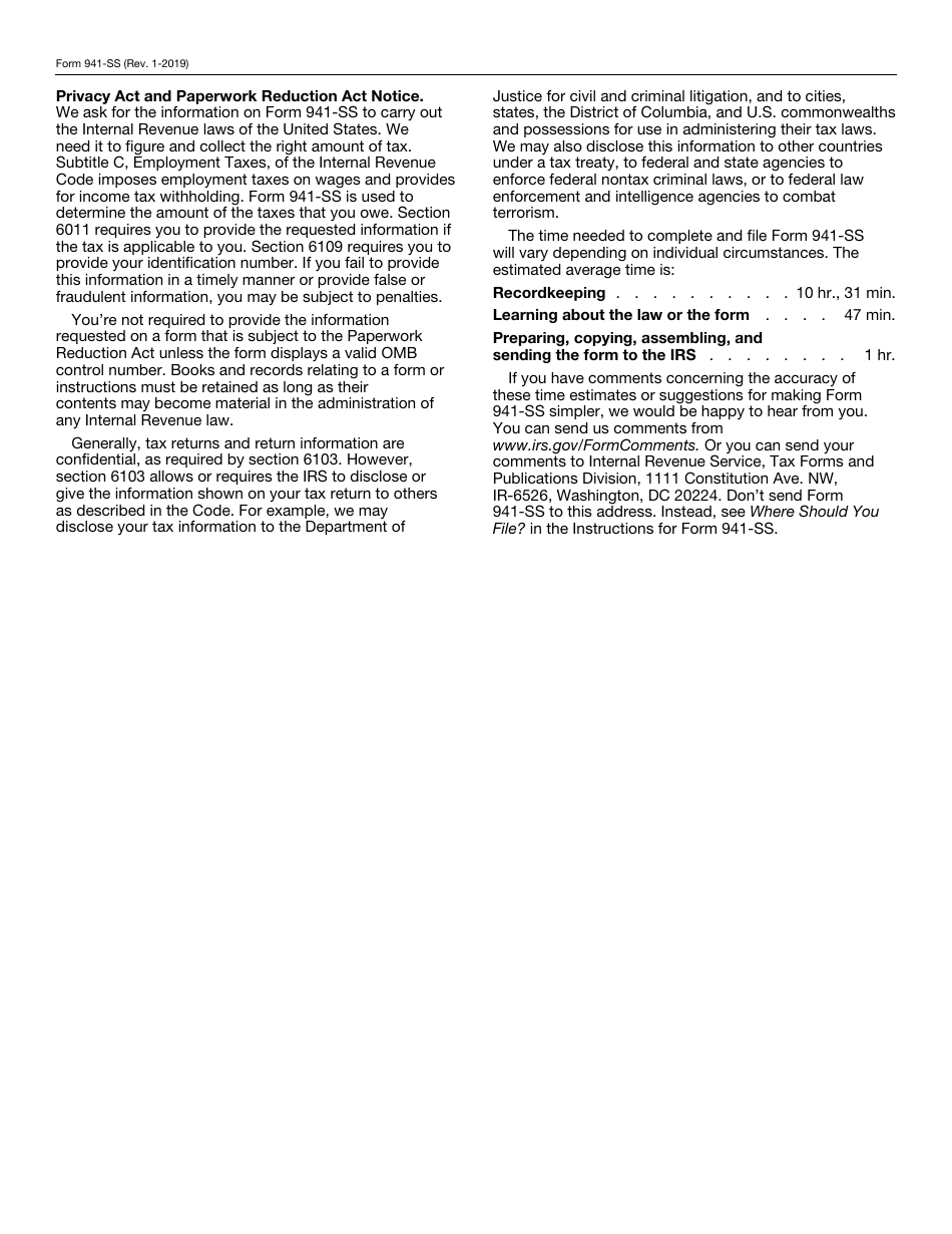 IRS Form 941-SS Employers Quarterly Federal Tax Return, Page 4