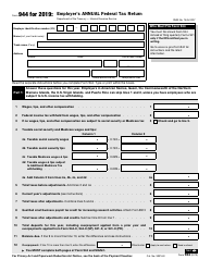 IRS Form 944 &quot;Employer's Annual Federal Tax Return&quot;, 2019