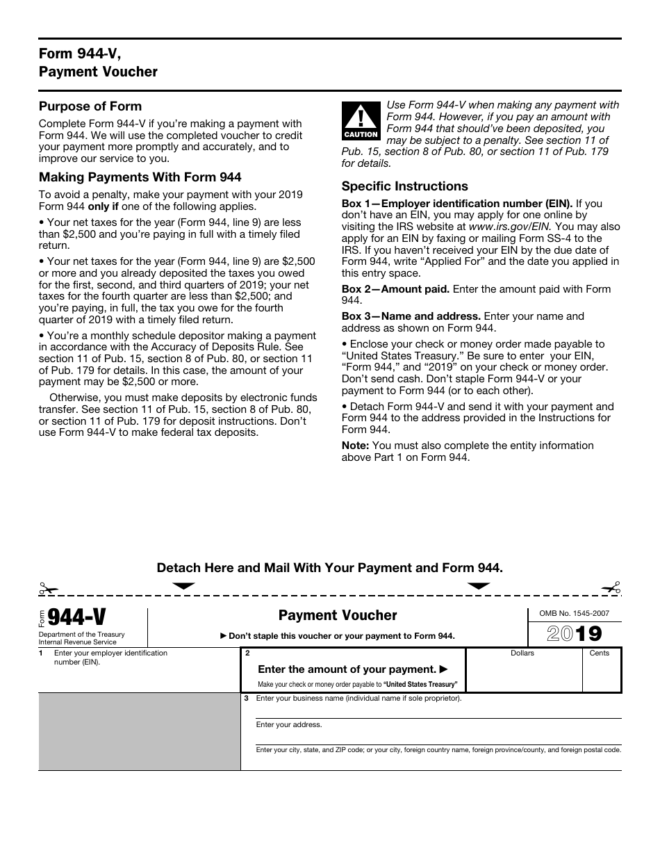 IRS Form 944 - 2019 - Fill Out, Sign Online And Download Fillable PDF ...