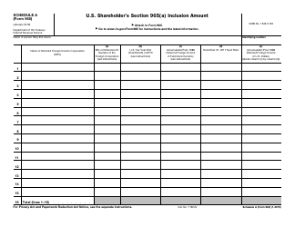 Document preview: IRS Form 965 Schedule A U.S. Shareholder&#039;s Section 965(A) Inclusion Amount