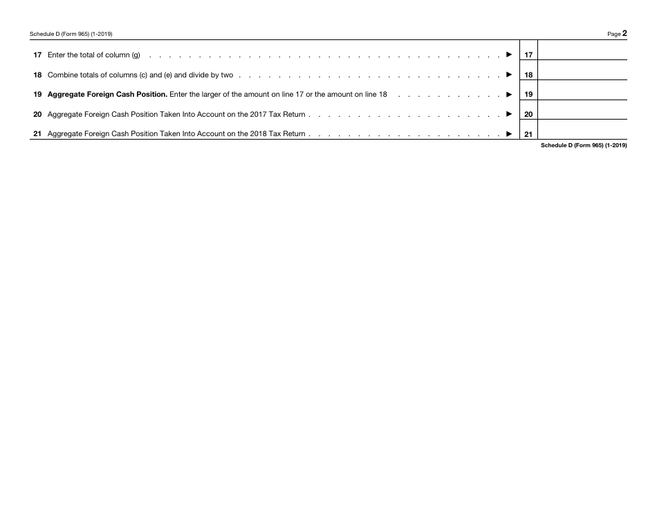 IRS Form 965 Schedule D U.S. Shareholders Aggregate Foreign Cash Position, Page 2
