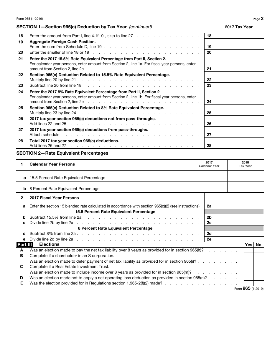 IRS Form 965 - Fill Out, Sign Online and Download Fillable PDF ...