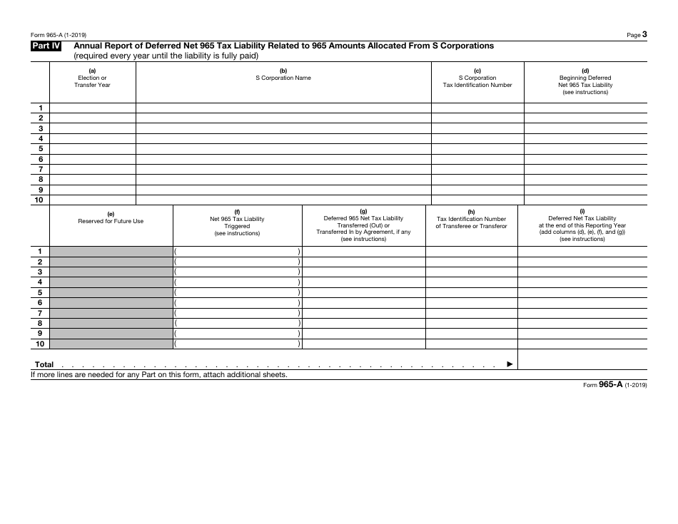 IRS Form 965-A Individual Report of Net 965 Tax Liability, Page 3