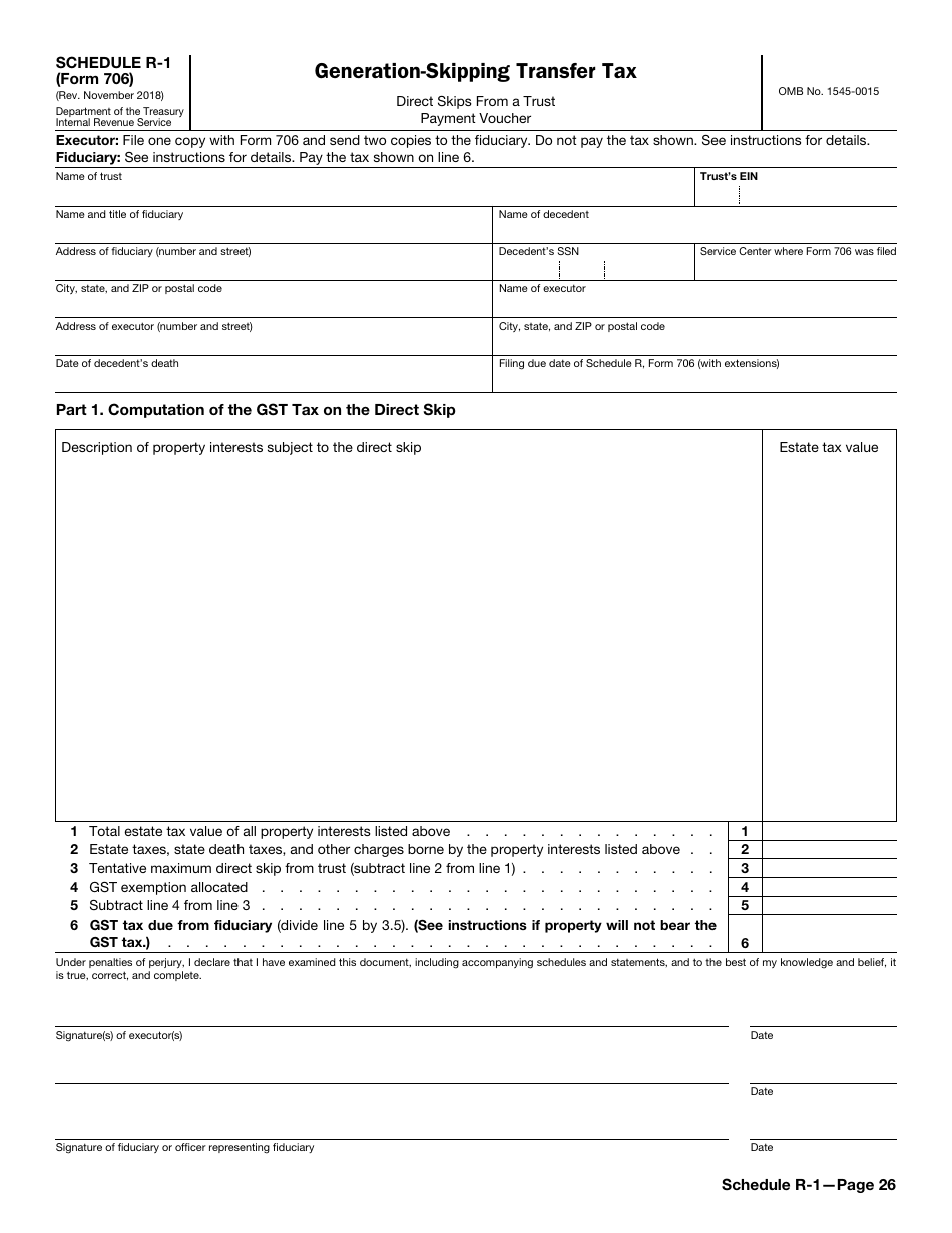 IRS Form 706 United States Estate (And Generation-Skipping Transfer) Tax Return, Page 26