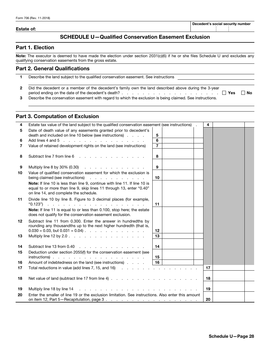 IRS Form 706 United States Estate (And Generation-Skipping Transfer) Tax Return, Page 28