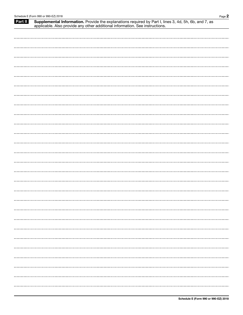 IRS Form 990 (990-EZ) Schedule E Schools, Page 2