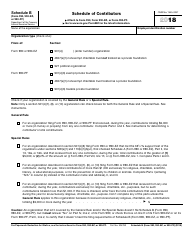 IRS Form 990 (990-PF; 990-EZ) Schedule B Schedule of Contributors