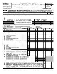 IRS Form 1040 Schedule E Supplemental Income and Loss