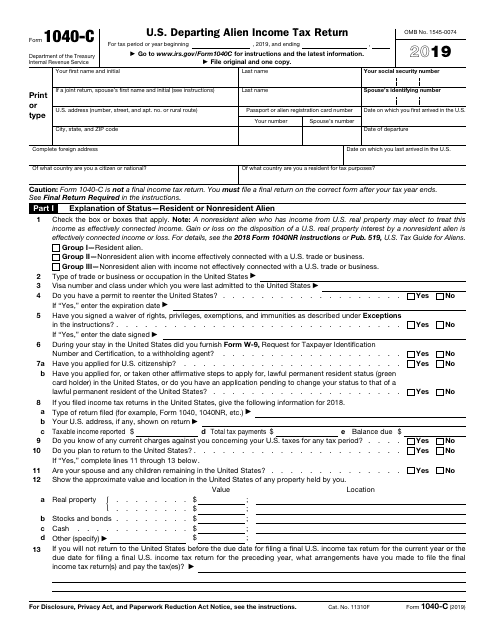 IRS Form 1040-C Download Fillable PDF or Fill Online U.S ...