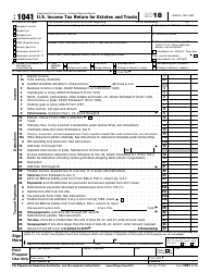 Document preview: IRS Form 1041 U.S. Income Tax Return for Estates and Trusts