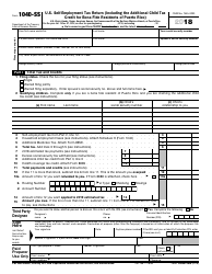 Document preview: IRS Form 1040-SS U.S. Self-employment Tax Return (Including the Additional Child Tax Credit for Bona Fide Residents of Puerto Rico)