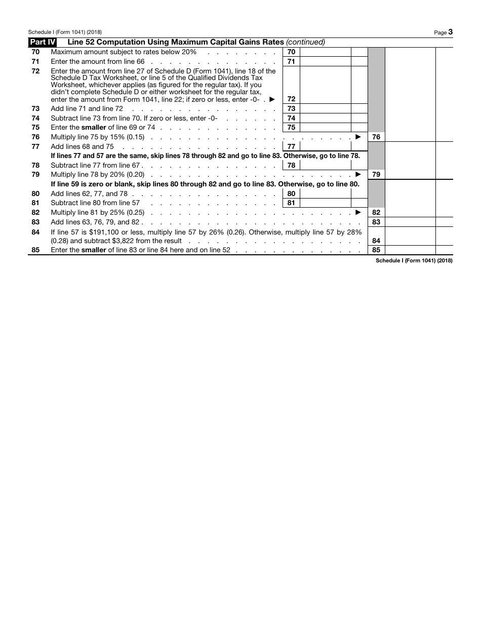 IRS Form 1041 Schedule I Alternative Minimum Tax - Estates and Trusts, Page 3