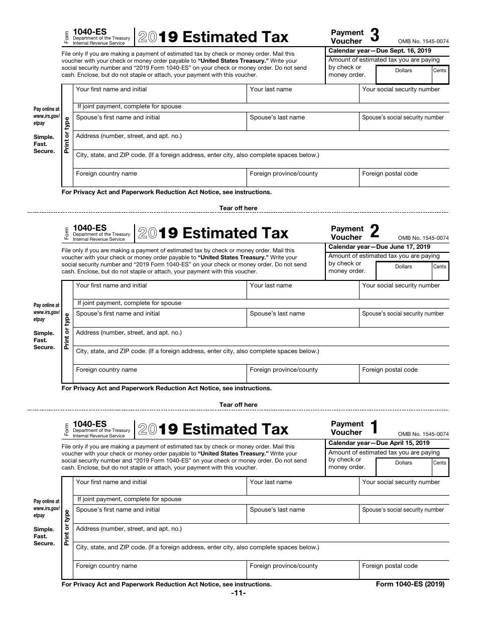 IRS Form 1040-ES Estimated Tax for Individuals, Page 11