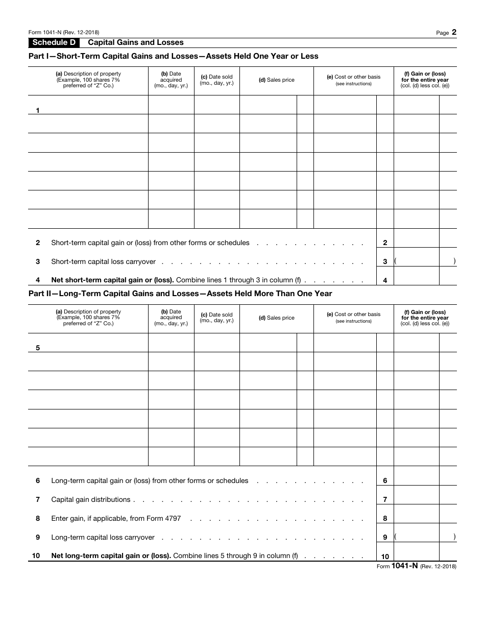 IRS Form 1041-N U.S. Income Tax Return for Electing Alaska Native Settlement Trusts, Page 2