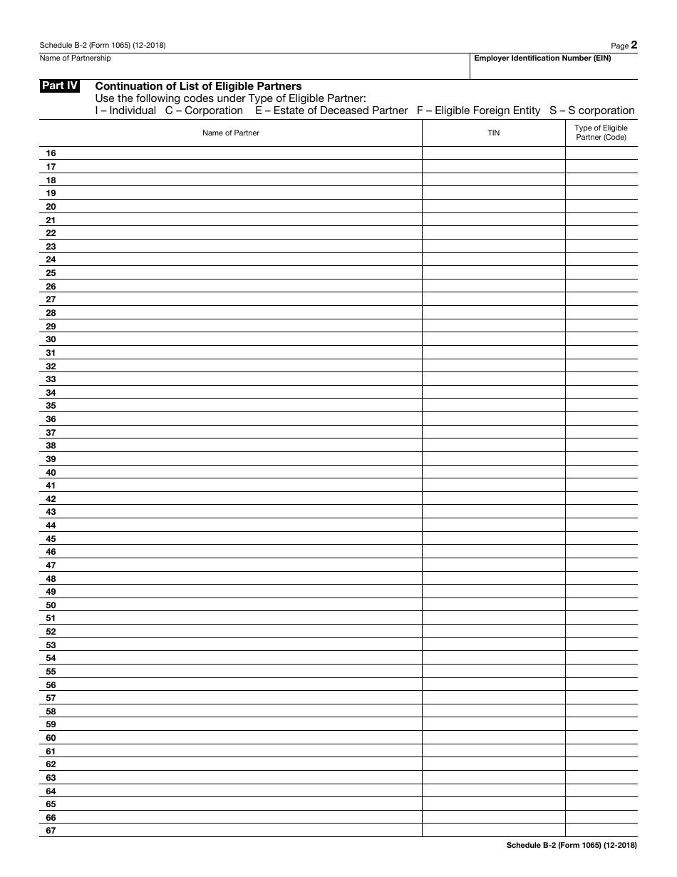 IRS Form 1065 Schedule B-2 - Fill Out, Sign Online and Download ...