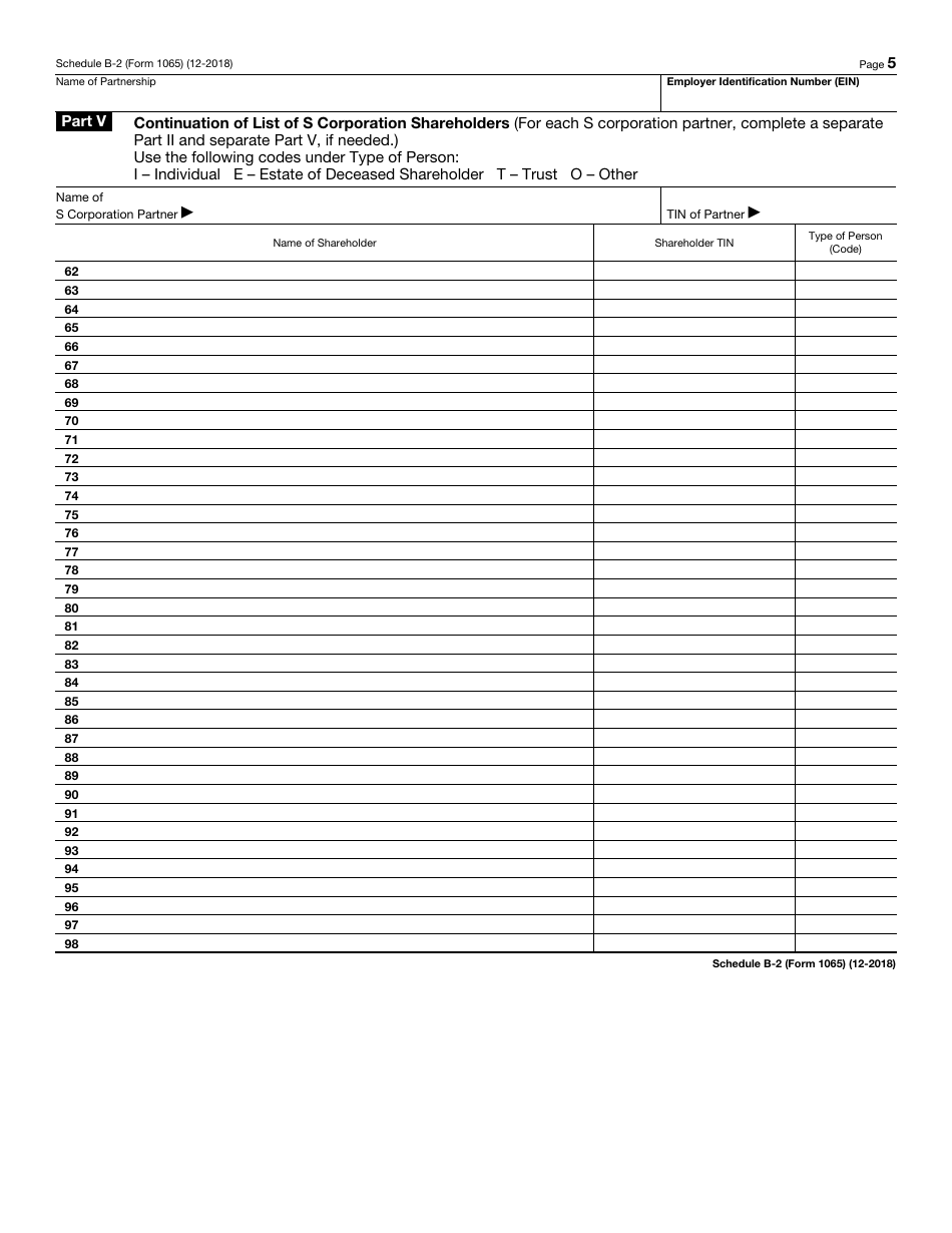 IRS Form 1065 Schedule B-2 Election out of the Centralized Partnership Audit Regime, Page 5