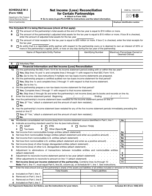 IRS Form 1065 Schedule M-3 - 2018 - Fill Out, Sign Online and Download ...