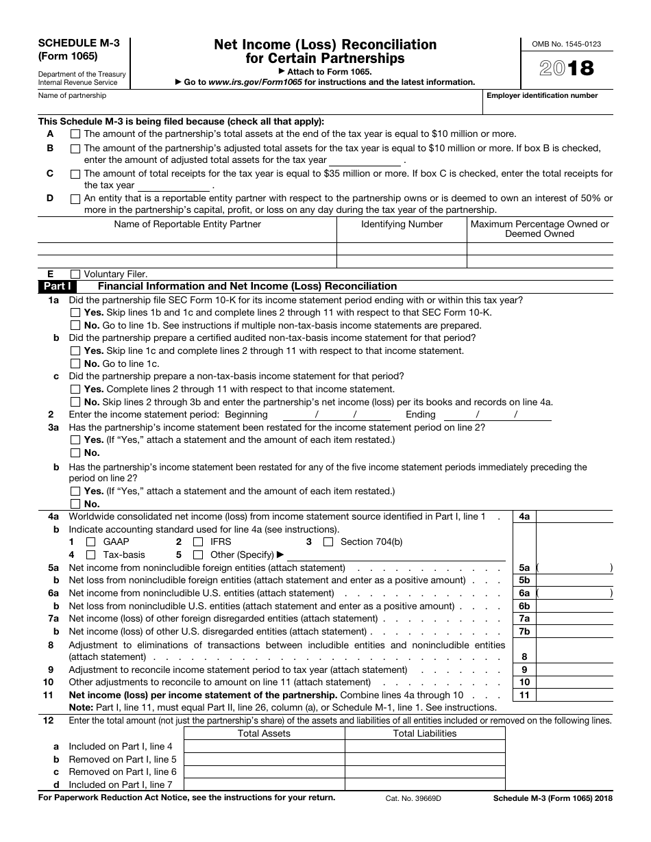 IRS Form 1065 Schedule M-3 - 2018 - Fill Out, Sign Online and Download ...