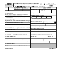 IRS Form 1042-S Foreign Person&#039;s U.S. Source Income Subject to Withholding, Page 2