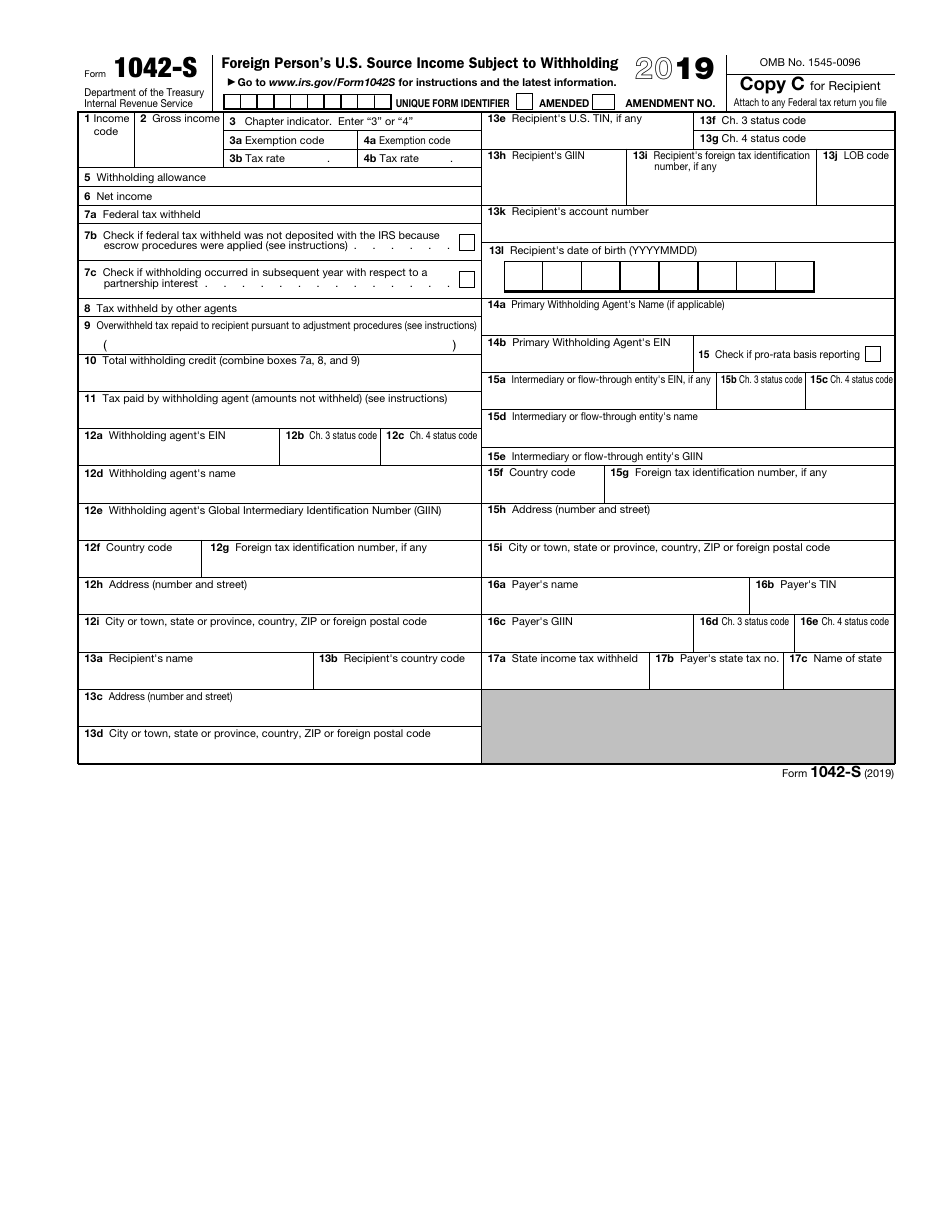IRS Form 1042-S Foreign Persons U.S. Source Income Subject to Withholding, Page 4