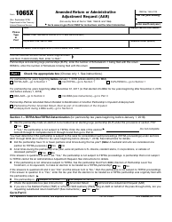 IRS Form 1065X &quot;Amended Return or Administrative Adjustment Request (Aar)&quot;