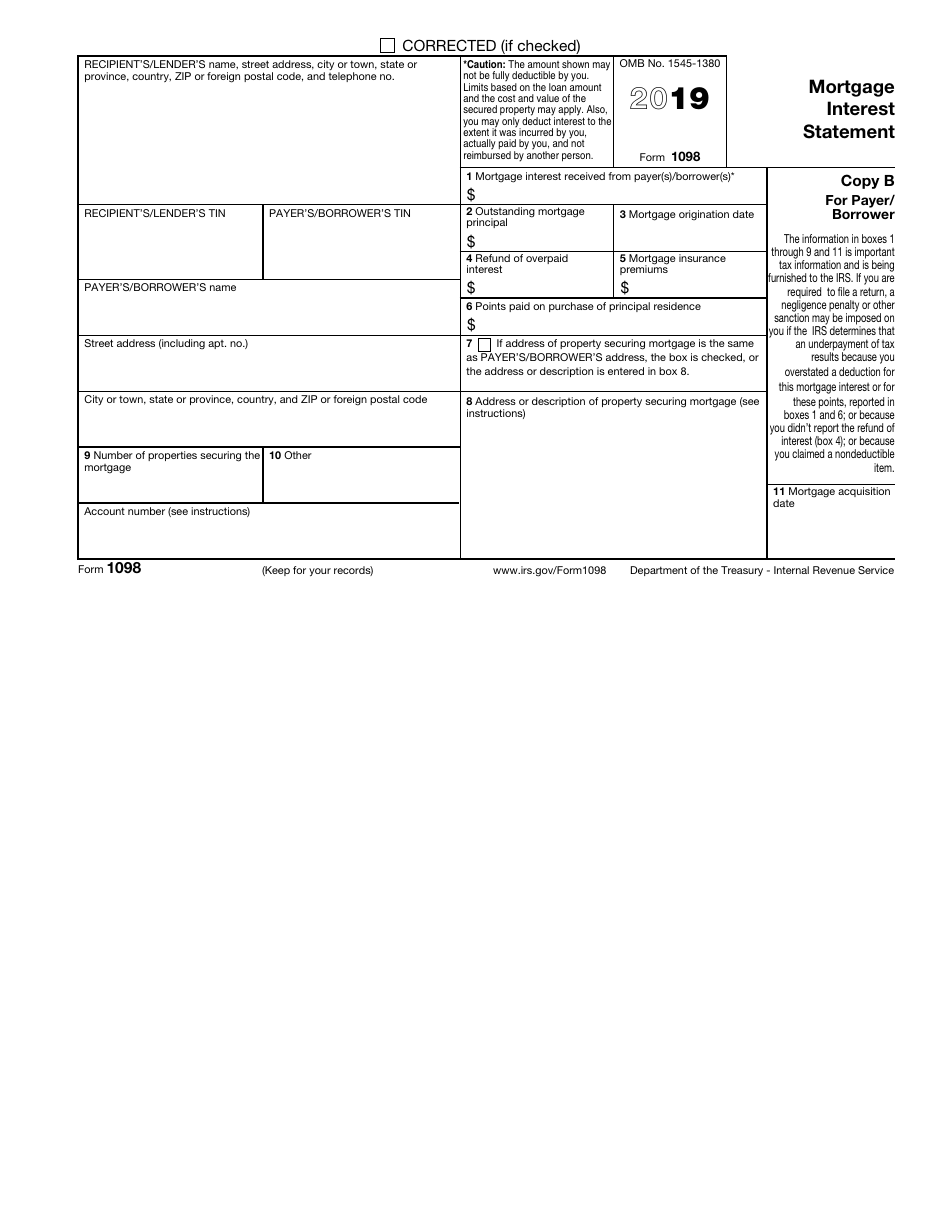 IRS Form 1098 Mortgage Interest Statement, Page 3