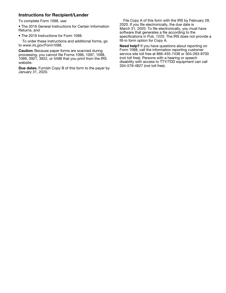 IRS Form 1098 Mortgage Interest Statement, Page 6