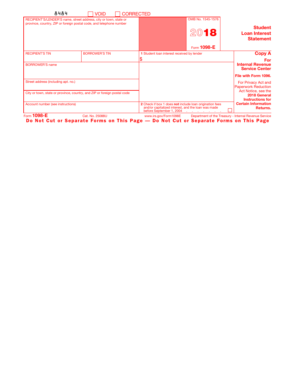 IRS Form 1098-E Student Loan Interest Statement, Page 2