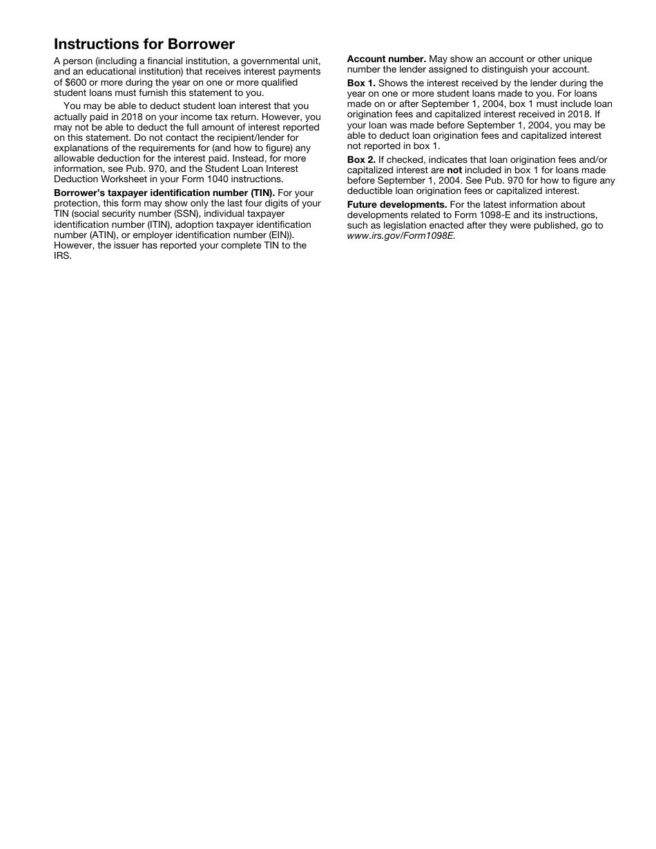 IRS Form 1098-E Student Loan Interest Statement, Page 4