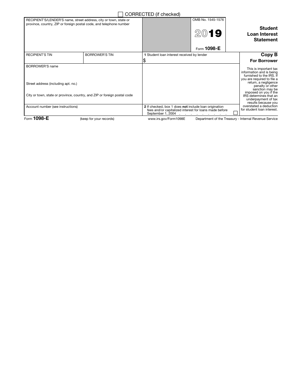 IRS Form 1098-E Student Loan Interest Statement, Page 3
