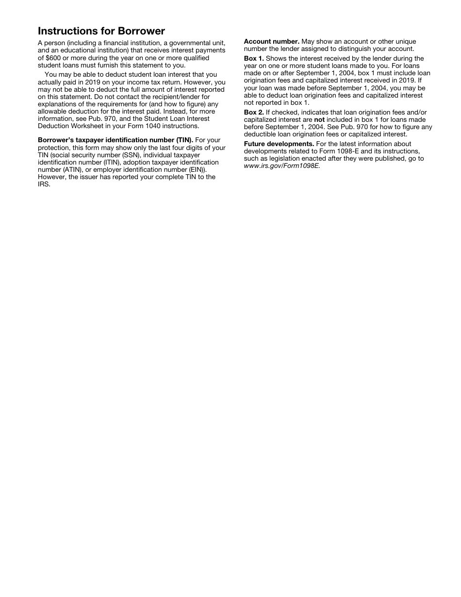 IRS Form 1098-E Student Loan Interest Statement, Page 4