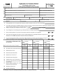 Document preview: IRS Form 1045 Application for Tentative Refund