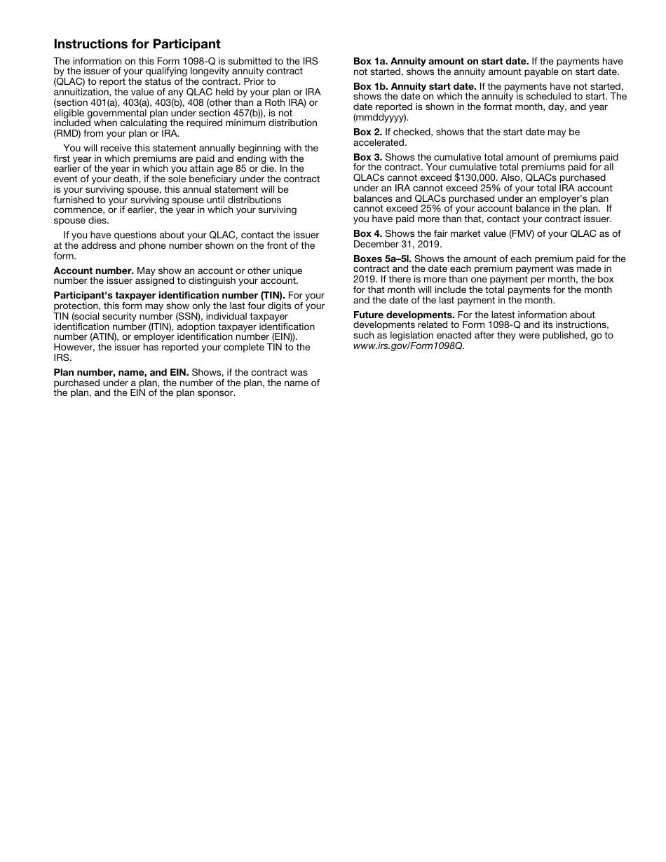 IRS Form 1098-Q Qualifying Longevity Annuity Contract Information, Page 4