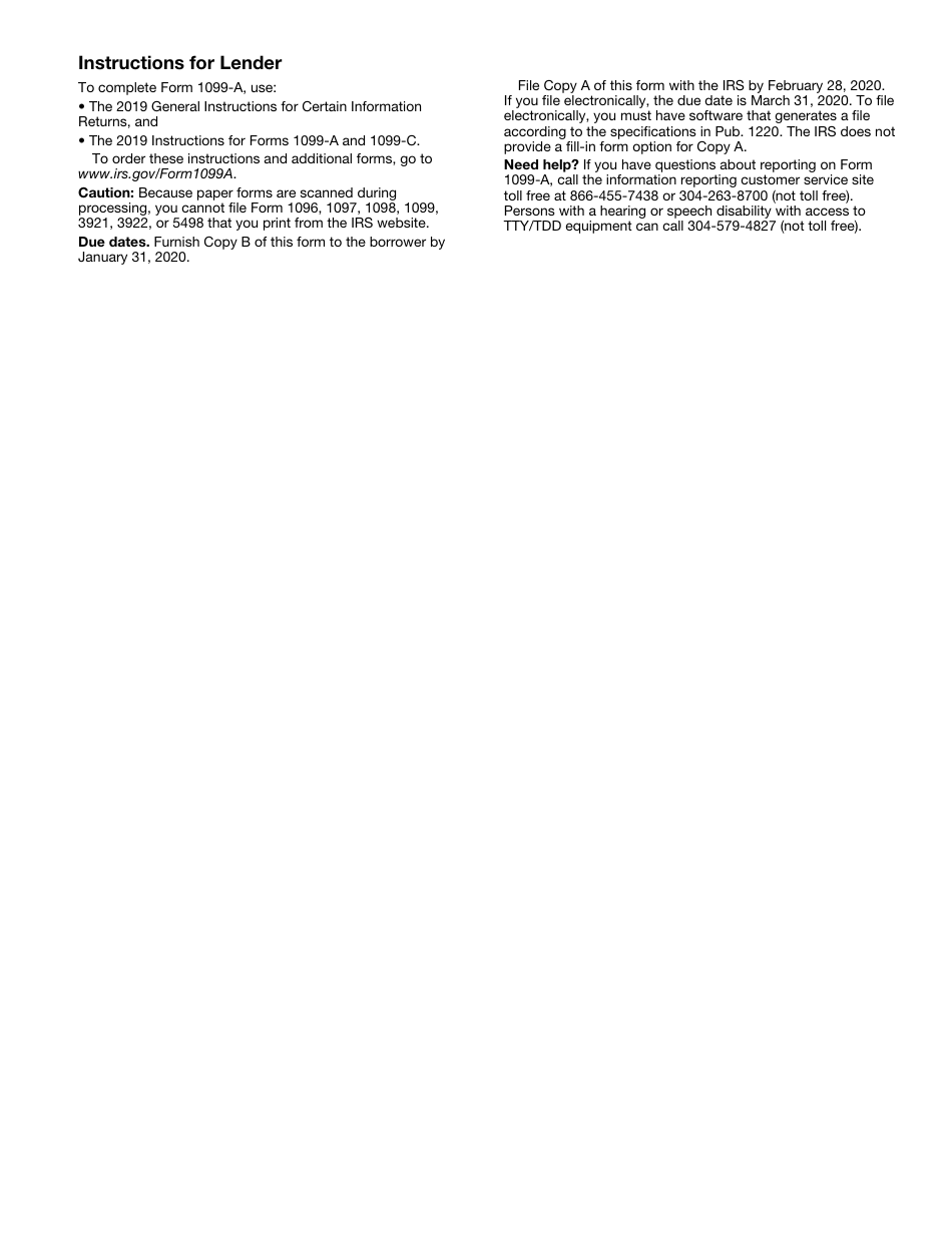 IRS Form 1099-A Acquisition or Abandonment of Secured Property, Page 6