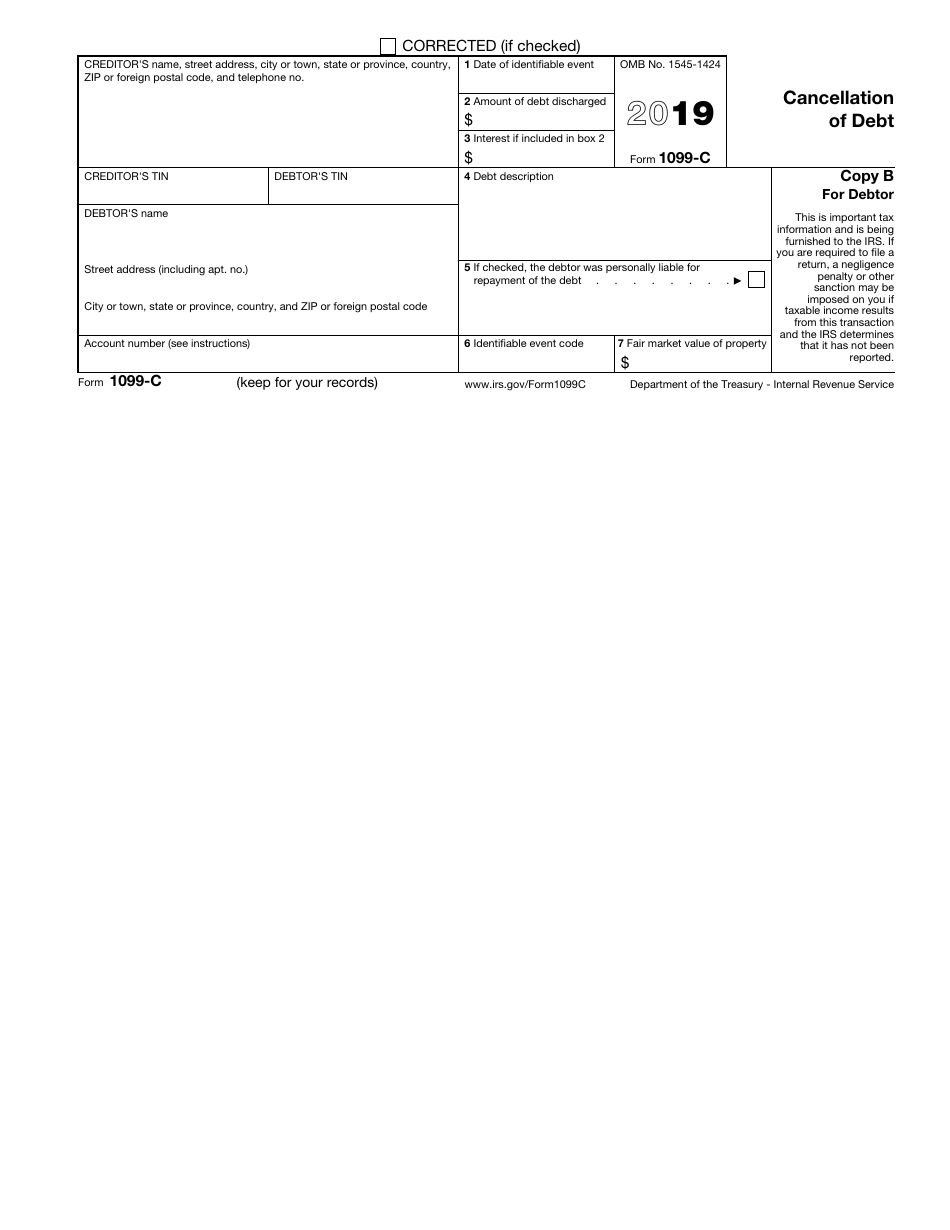 IRS Form 1099-C Cancellation of Debt, Page 3