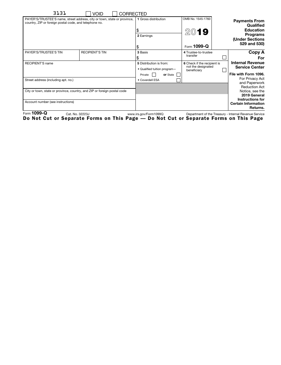 IRS Form 1099-Q Download Fillable PDF or Fill Online Payments From