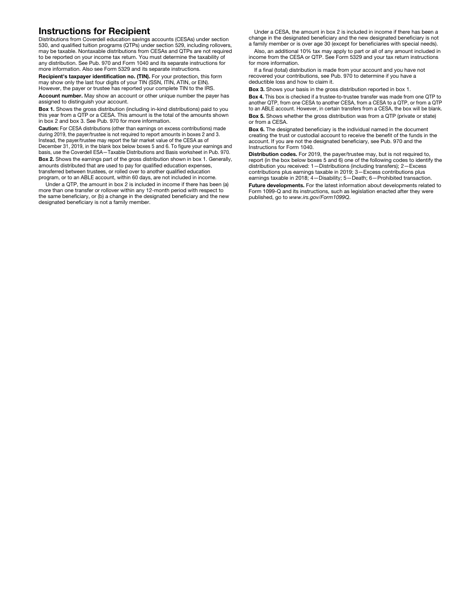 IRS Form 1099-Q Payments From Qualified Education Programs (Under Sections 529 and 530), Page 3