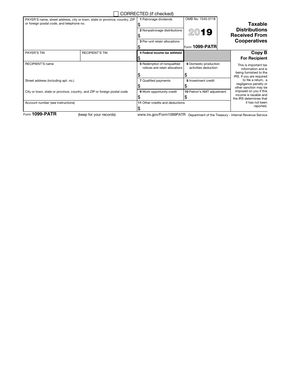 IRS Form 1099-PATR Taxable Distributions Received From Cooperatives, Page 3