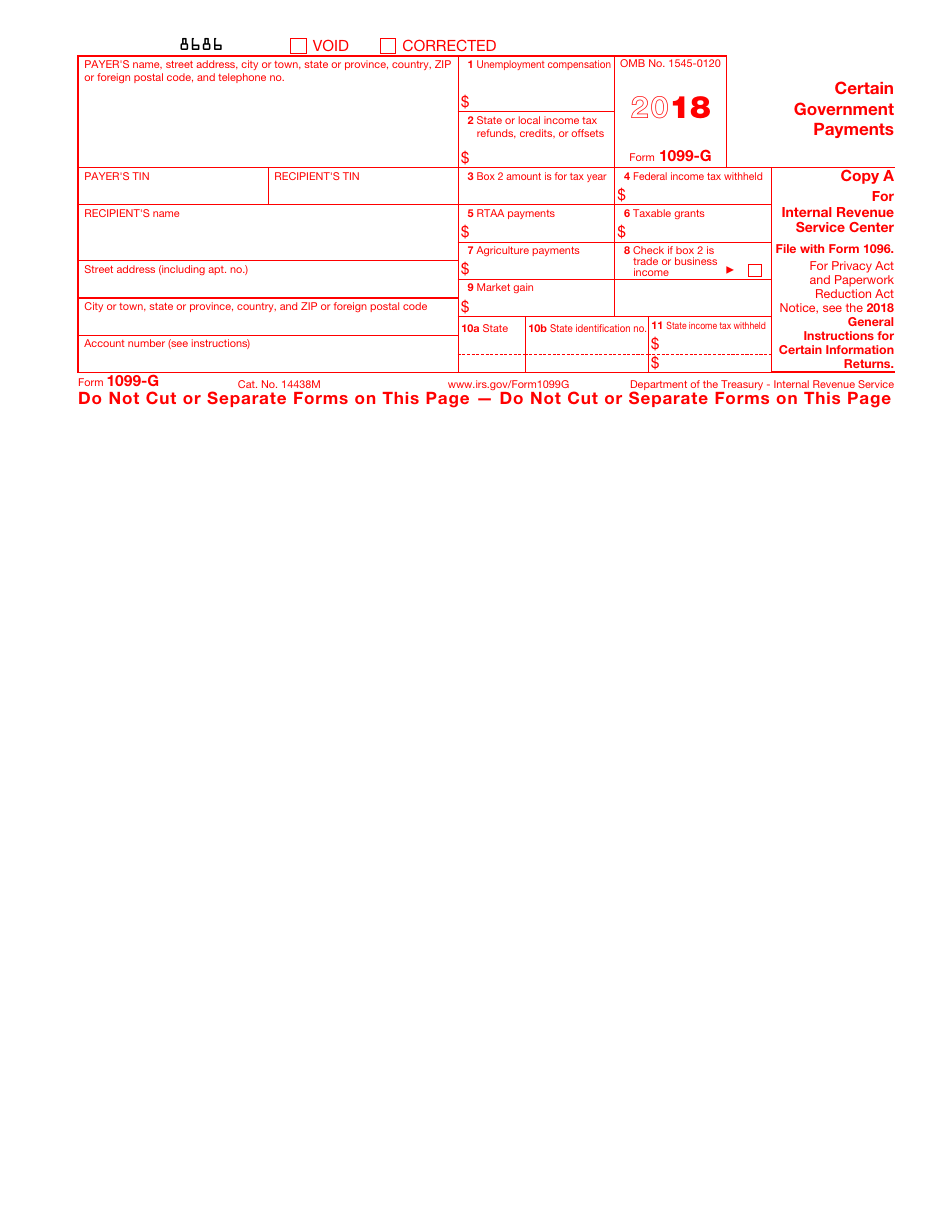 IRS Form 1099-G Certain Government Payments, Page 2