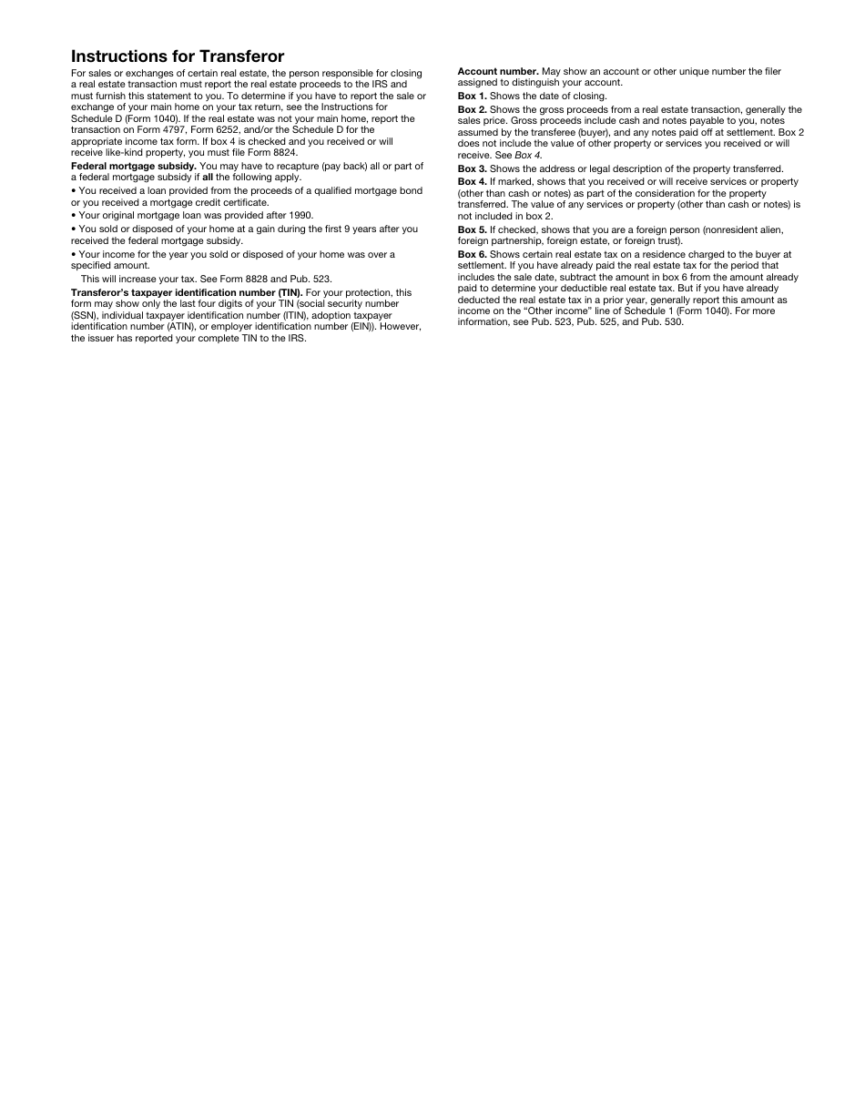 IRS Form 1099-S Proceeds From Real Estate Transactions, Page 4