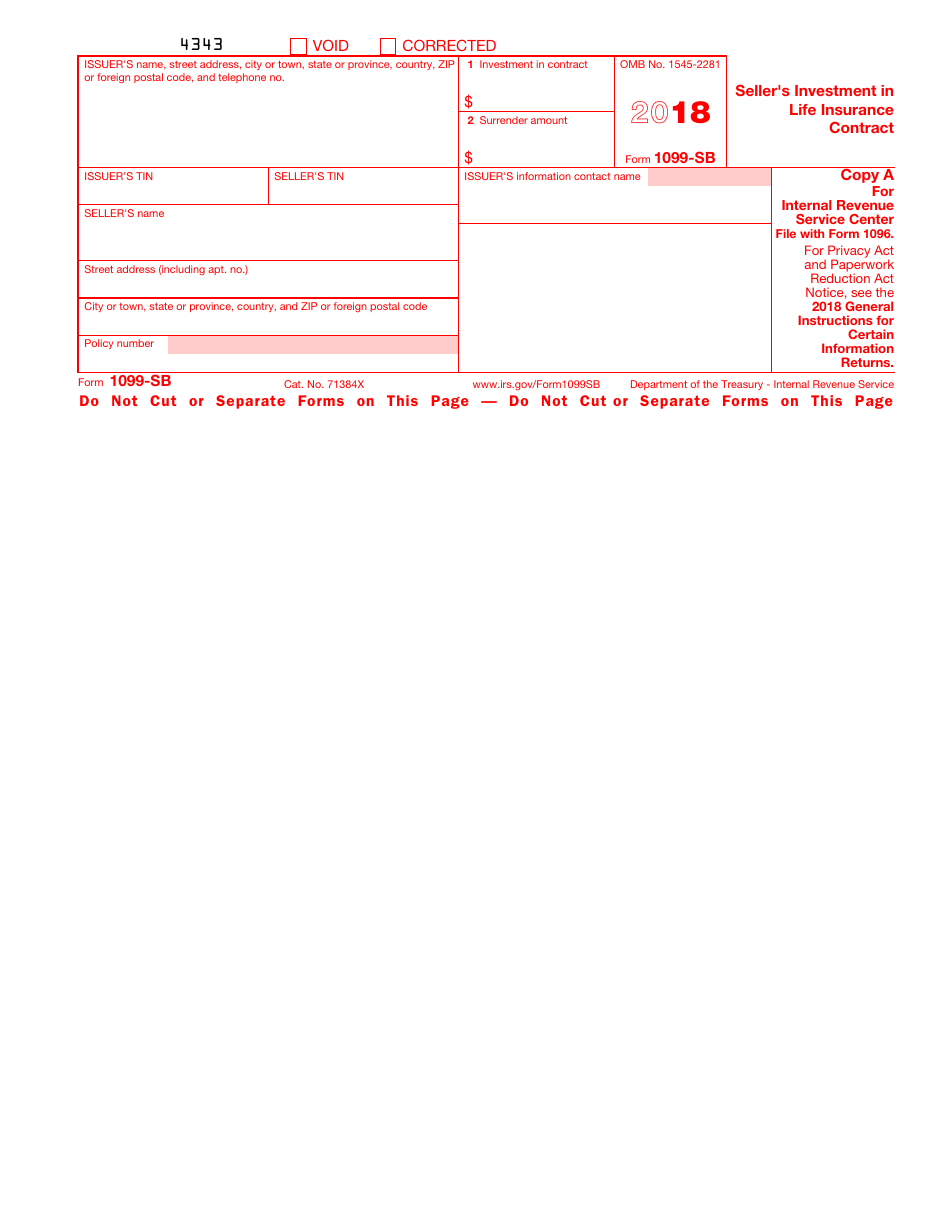 IRS Form 1099-SB Sellers Investment in Life Insurance Contract, Page 2