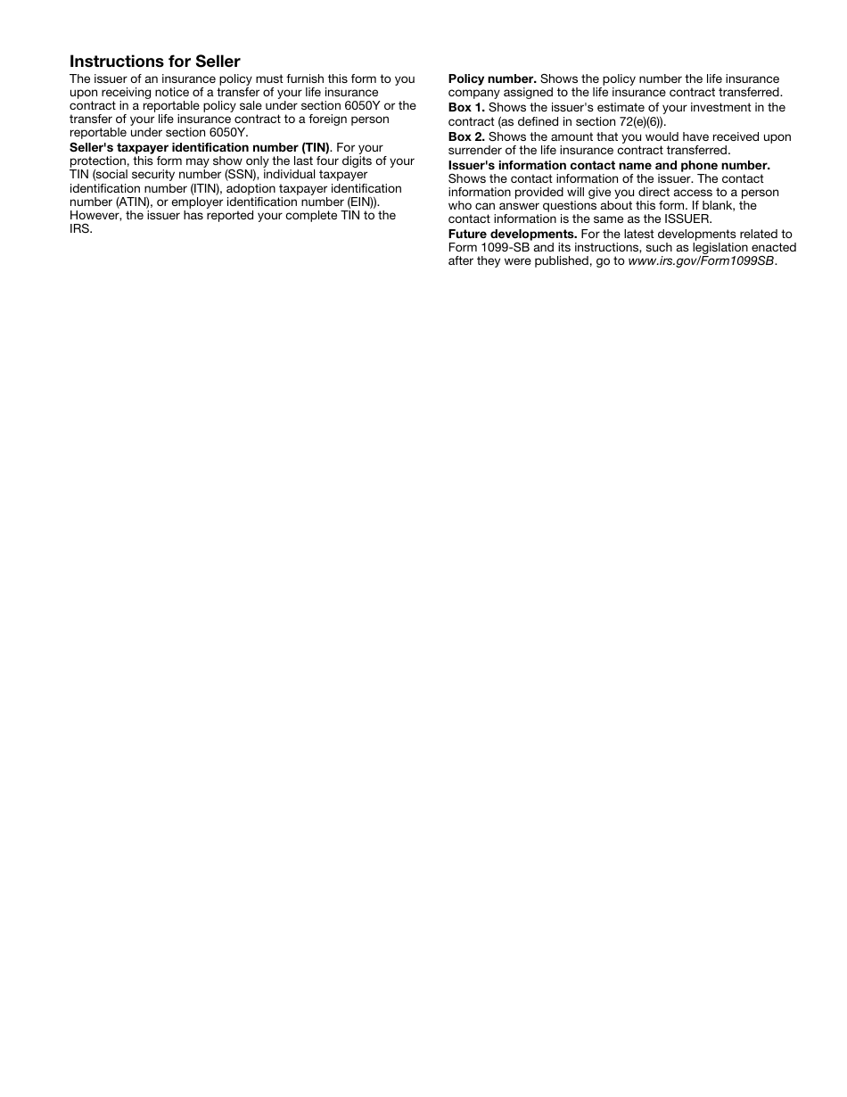 IRS Form 1099-SB Sellers Investment in Life Insurance Contract, Page 4