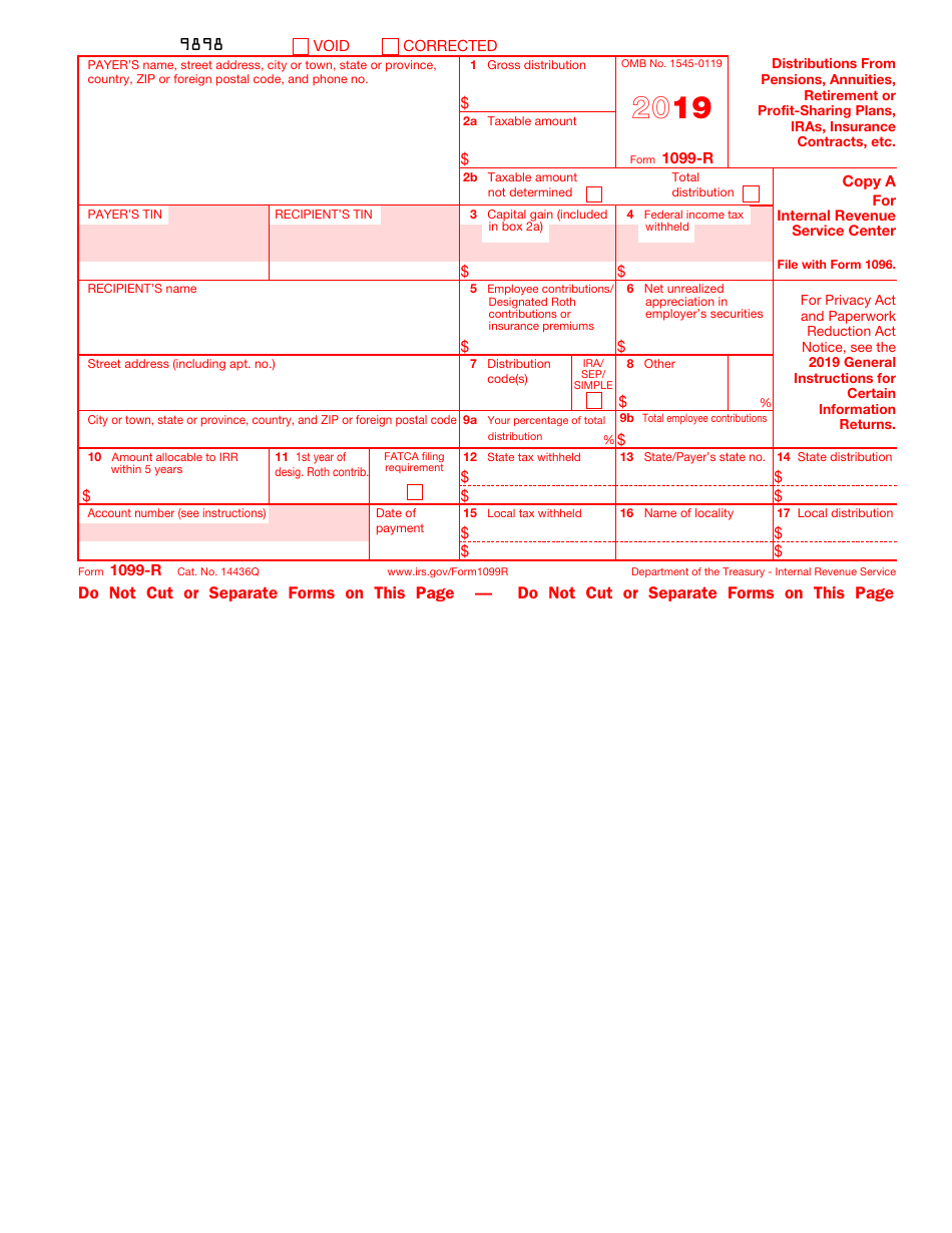 IRS Form 1099-R Distributions From Pensions, Annuities, Retirement or Profit-Sharing Plans, IRAs, Insurance Contracts, Etc., Page 2